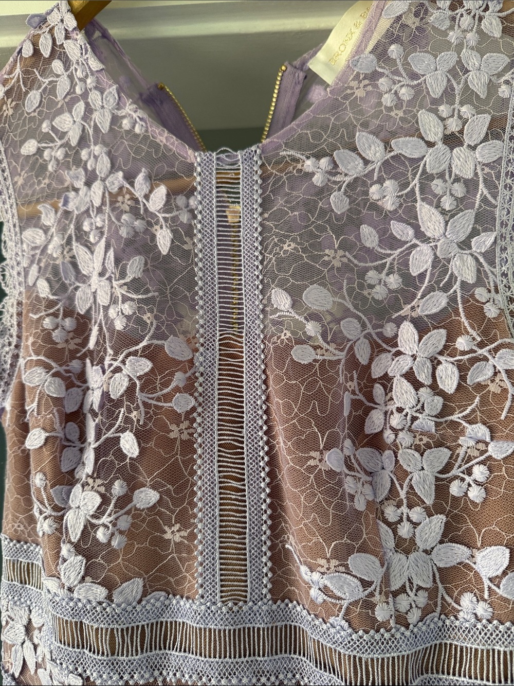 Bronx and Banco Violet Floral Lace Midi Dress - Picture 3 of 4
